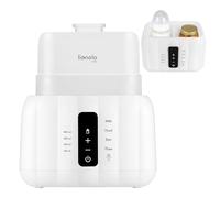 Lionelo Thermup Duo, Scaldabiberon Elettrico 6-in-1 con Doppia Camera, Riscaldamento Latte e Pappa, Scongelamento Sicuro e Rapido, Sterilizzazione, Mantenimento Caldo, Pannello Tocco, Senza BPA