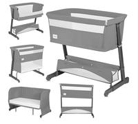 lionelo Thomi Plus Lettino 5in1 Culla Neonato, Lettino Co-Sleeping, Box Bambini, Letto Junior e Divano, Altezza Regolabile, Materassi in Schiuma T25, Bordi in Rete Traspirante, con Ruote e Accessori