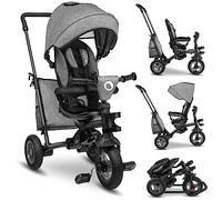 LIONELO Tris Plus 2in1 Bicicletta Triciclo e Passeggino pieghevole per bambini da 9 mesi fina a 25kg Sedia 360gradi Fronte Mamma o Strada Bici regolabile e compatta Borsa Portabibite Ruote PU