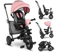 LIONELO Tris Plus 2in1 Bicicletta Triciclo e Passeggino pieghevole per bambini da 9 mesi fina a 25kg Sedia 360gradi Fronte Mamma o Strada Bici regolabile e compatta Borsa Portabibite Ruote PU