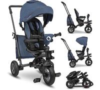 LIONELO Tris Plus 2in1 Bicicletta Triciclo e Passeggino pieghevole per bambini da 9 mesi fina a 25kg Sedia 360gradi Fronte Mamma o Strada Bici regolabile e compatta Borsa Portabibite Ruote PU