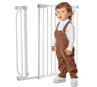 LIONELO Truus Slim LED Cancelletto di sicurezza con luce, Larghezza regolabile da 75 a 105 cm con Fissaggio a Pressione, Alt 77 cm, Apertura entrambe le direzioni, LED con sensore crepuscolo