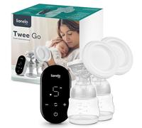 Lionelo Tiralatte Care Twee Go – Elettrico portatile, doppio set, 9 livelli aspirazione, 5 massaggi, LED