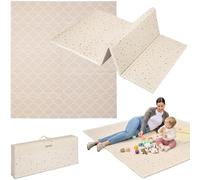 Lionelo Zora tappeto gioco neonato per il gattonamento, tappeto bimbi pieghevole 180 x 201 x 1,5 cm, spesso, senza sostanze nocive, antiscivolo, tappetone bambini double-face