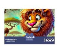 Lioness And Her Three Cubs in Cave Cartone Durevole Gioco Interattivo Divertente, Perfetto Per Migliorare Capacità Di Riflessione 38x26cm/1000pcs