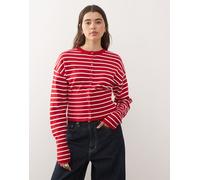 Lioness - Head In The Clouds - Cardigan in maglia rosso a righe stretto in vita-Multicolore XXS