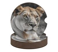 Lioness - Sottobicchieri per auto, 6,6 cm, antiscivolo, universali, con portabicchieri, set di accessori per interni dell'auto, unisex