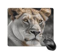 Lioness - Tappetino per mouse quadrato, portatile, con base in gomma antiscivolo, 18 x 22 cm, ultra sottile, per computer portatile, accessori da scrivania da ufficio