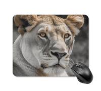 Lioness - Tappetino per mouse quadrato, portatile, con base in gomma antiscivolo, 20 x 25 cm, ultra sottile, per computer, laptop, ufficio, scrivania