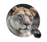 Lioness Tappetino per mouse rotondo, scorrevole, tappetino per mouse da gioco, ad alta densità, portatile, comodo, per scrivania, casa, ufficio, 19,8 x 20 cm