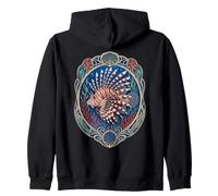 Lionfish Ocean Art Nouveau - Pesci Tropicali Felpa con Cappuccio