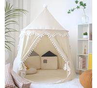 LIONHERZ® Tenda da gioco per bambini, traspirante, in cotone e canapa, lucchetto da fiaba con aste in fibra di vetro e borsa per il trasporto, stabile casetta giocattolo per interni, tipi, ragazzi e