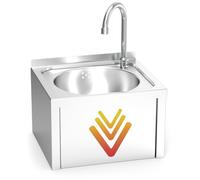 Lioninox Lavatrice a mano da parete con comando al ginocchio e pulsante, 350 x 300 x 250 mm