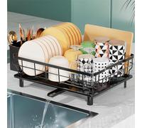 LIONONLY Scolapiatti da Appoggio,Grandi Scolapiatti da Lavello con Drenaggio Automatico,Acciaio Inossidabile Scola Piatti con Ugello a Spirale e Portaposate