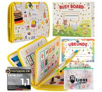 Lion's Collection Busy Board Tedesco - Montessori Giocattoli a partire dai 3 anni per la promozione delle capacità motorie e della creatività - Busy Book & Quiet Book su 8 pagine