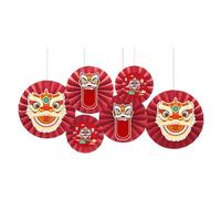 Lions Danza Ventilatori di Carta Set Rotondo Modello Ghirlande di Carta Decorazione Per Cento Giorni Anno Compleanno Accessori Regali
