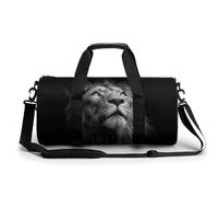 Lion's Head, borsa da palestra da viaggio per donne e uomini, cilindrica, borsa da allenamento sportiva con tracolla