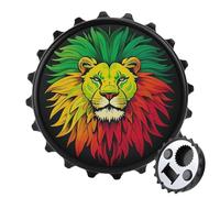 Lion's Head Majestic - Apribottiglie magnetico salvaspazio, divertente apribottiglie e magnete per frigorifero, per campeggio, viaggi, campeggio, colore: nero