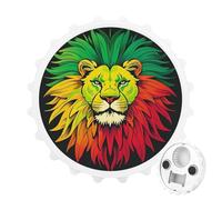 Lion's Head Majestic - Apribottiglie magnetico salvaspazio, divertente apribottiglie e magnete per frigorifero, per campeggio, viaggi, campeggio, colore: bianco