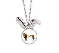 Lion's Power - Collana con ciondolo a forma di coniglio, con corpo separato, idea regalo