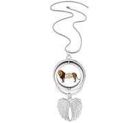 Lion's Power - Collana rotante con ciondolo a forma di ali d'angelo, Medio