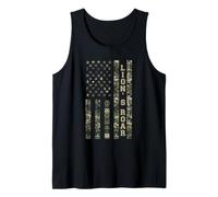 Lion's Roar Patriotic American Flag Camo Distressed Canotta