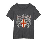 Lions Ufficiali Def Leppard Maglietta, Donna Plus-Size, Grigio Scuro, 6X