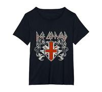 Lions Ufficiali Def Leppard Maglietta, Donna Plus-Size, Nero, 2X