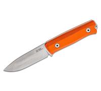 Lionsteel Lama Fissa Acciaio Sleipner stone washed, manico ARANCIONE G, fodero in pelle B40 GOR