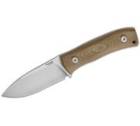 Lionsteel Lama Fissa M390 satinato Manico in CANVAS Verde, fodero in pelle M4 CVG