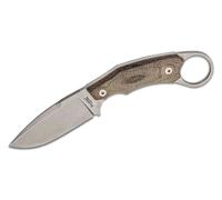 Lionsteel Lama Fissa M390 Stone washed, Manico in TELA CANVAS VERDE SOLIDO, fodero in pelle H2 CVG