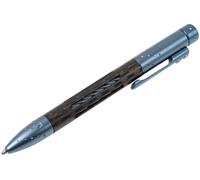 Lionsteel Penna Twist Titanio BLU OPACO con Fibra di Carbonio. Ricarica Fisher Space NY FC BLM