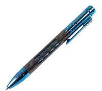 Lionsteel Penna Twist Titanio BLUE SHINE con Fibra di Carbonio. Ricarica Fisher Space NY FC BLS