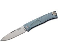 Lionsteel Thrill Solid titanio BLU, lama satinata M390, clip HWAIL TL BL