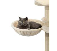 lionto Amaca per Tiragraffi per Gatti Accogliente Nido di Morbido Peluche Diametro 40 cm, Profondità 15 cm Beige