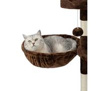 lionto Amaca per Tiragraffi per Gatti Accogliente Nido di Morbido Peluche Diametro 40 cm, Profondità 15 cm Marrone
