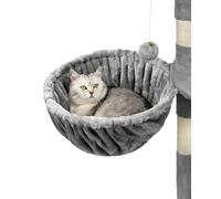 lionto Amaca per Tiragraffi per Gatti Accogliente Nido di Morbido Peluche Diametro 40 cm, Profondità 25 cm Grigio Chiaro