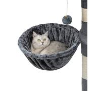lionto Amaca per Tiragraffi per Gatti Accogliente Nido di Morbido Peluche Diametro 40 cm, Profondità 25 cm Grigio Scuro
