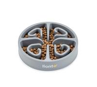 lionto Ciotola anti-ingozzamento per cani e gatti, Ø 30 cm, altezza 7 cm, capacità fino a 1500 g, ciotola antiscivolo in plastica alimentare, lavabile in lavastoviglie fino a 100°, grigio chiaro