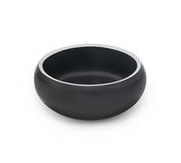 lionto Ciotola in acciaio inox per cani, 1070 ml, Ciotola per cibo con cuscinetti in silicone antiscivolo, Ciotola per l'acqua per cani e gatti, antiruggine, cupola, lavabile a mano, nero