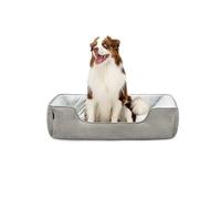 lionto Cuccia Cane 2-in-1 Effetto Scamosciato, 110 x 80 cm, Grigio | Cuccia reversibile resistente con ingresso basso confortevole e materiali facili da pulire per cani e gatti, lavabile