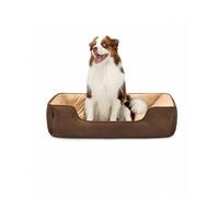 lionto Cuccia Cane 2-in-1 Effetto Scamosciato, 110 x 80 cm, Marrone/Beige | Cuccia reversibile resistente con ingresso basso confortevole e materiali facili da pulire per cani e gatti, lavabile