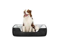 lionto Cuccia Cane 2-in-1 Effetto Scamosciato, 110 x 80 cm, Nero | Cuccia reversibile resistente con ingresso basso confortevole e materiali facili da pulire per cani e gatti, lavabile