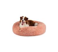 lionto Cuccia Ciambella per Cani e Gatti, Cuccia Rotonda, Ø 100 cm, Rosa | Cuccia morbida in peluche con bordo rialzato, superficie soffice, imbottitura spessa e base antiscivolo per cani e gatti