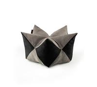 lionto Cuscino a corona Cuscino a stella Materassino per cani e gatti Cuscino per animali, 60x35 cm Grigio/Nero