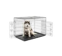 lionto Gabbia per Cani e Gatti, Pieghevole, 122 x 75 x 81 cm, Nero