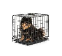 lionto Gabbia per Cani e Gatti, Pieghevole, 45 x 31 x 36 cm, Nero