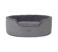 lionto Lettino Cani cuscino double-face Lettino gatti Cuccia Cani Tessuto peluche, (L) 92x72 cm Grigio