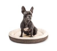 lionto Lettino cani rotondo, Cuscino cani, Divano cani, Lettino gatti, Donut, (M) 65 cm diametro esterno, marrone