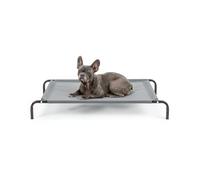 lionto Lettino Rialzato da Esterno per Cani, 106 x 62 cm, Grigio